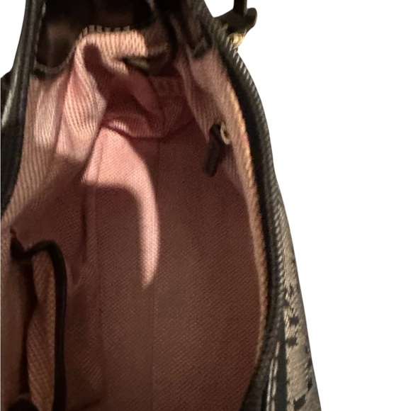 Dooney & Bourke Black Mini East West Slouch Bag Monogram Design and Leather Trim - Picture 14 of 15